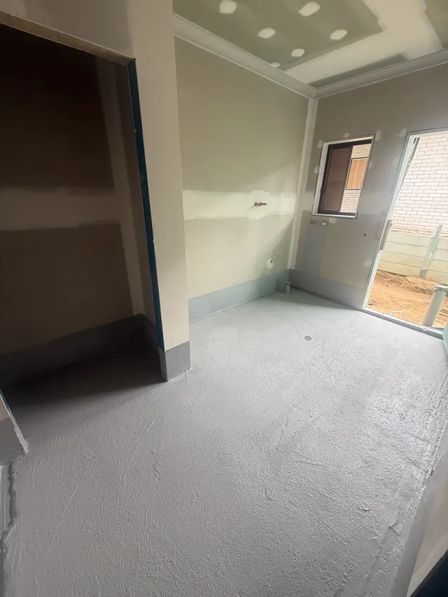 Large wet area floor and walls membraned on a new build